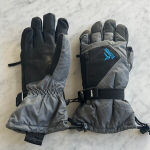 Kombi Gray and Black Winter Gloves kids L